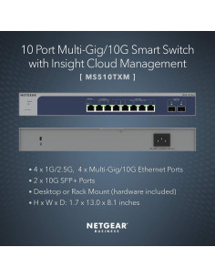 Switch NETGEAR MS510TXM 10 Puertos Multi-Gigabit Gestionado 2