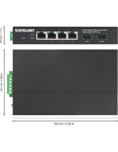 Interruptor Industrial Gigabit Ethernet Intellinet 4 Puertos SFP 2