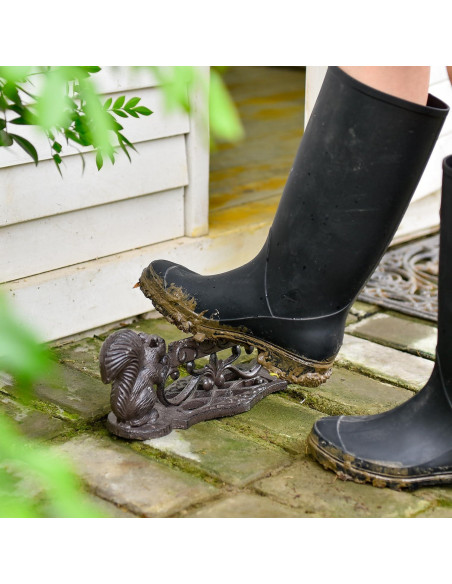 Raspador de Botas Sungmor de Hierro Fundido con Ardilla 33.5cm