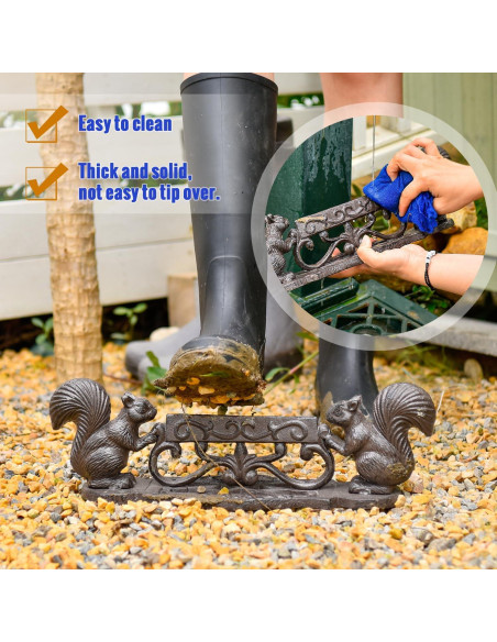 Raspador de Botas Sungmor de Hierro Fundido con Ardilla 33.5cm