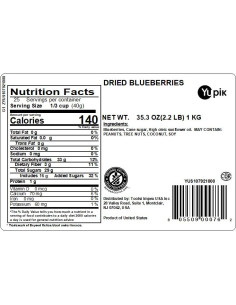 Arándanos Secos Yupik 1 kg - Sin Gluten, Kosher, Snacks Saludables 2