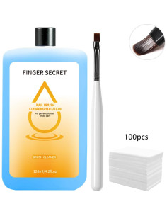 Limpiador de Brochas de Uñas Finger Secret 120ml Profesional 2