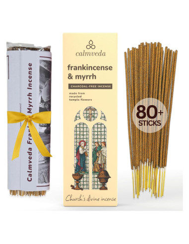 Incienso Calmveda Sin Carbón - 80 Varillas de Flores Recicladas