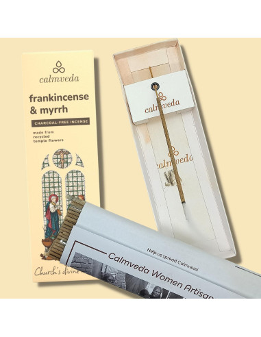 Incienso Calmveda Sin Carbón - 80 Varillas de Flores Recicladas
