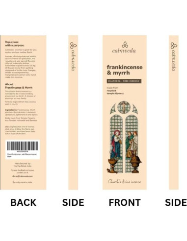 Incienso Calmveda Sin Carbón - 80 Varillas de Flores Recicladas