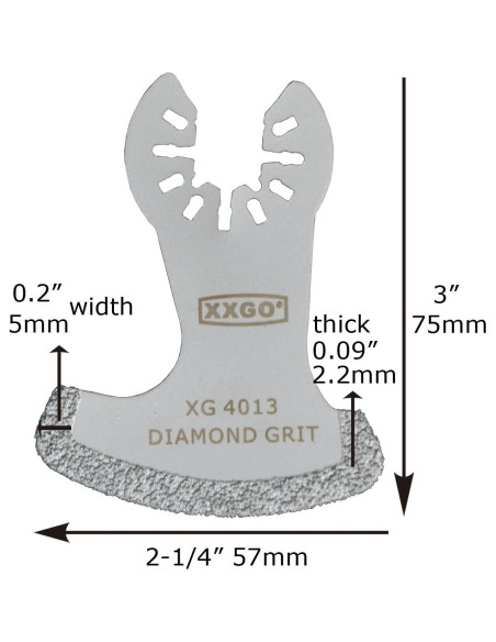 Cuchillas de Diamante XXGO 3 Pcs para Herramientas Oscilantes