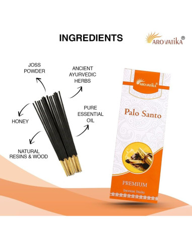Incienso ARO VATIKA Palo Santo 120 Varitas 22.86 cm