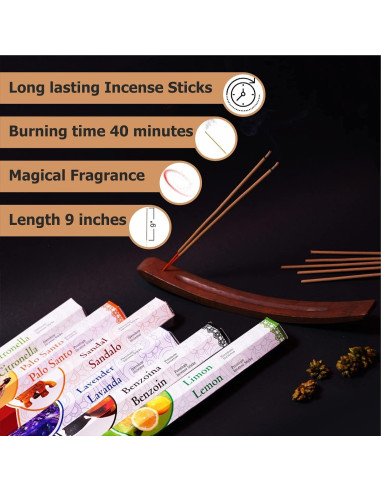 Incienso ARO VATIKA Palo Santo 120 Varitas 22.86 cm