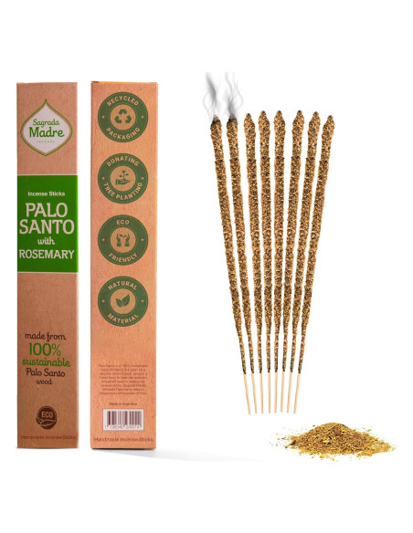 Varitas de Incienso Palo Santo Sagrada Madre 8pcs 23cm Ecológicas