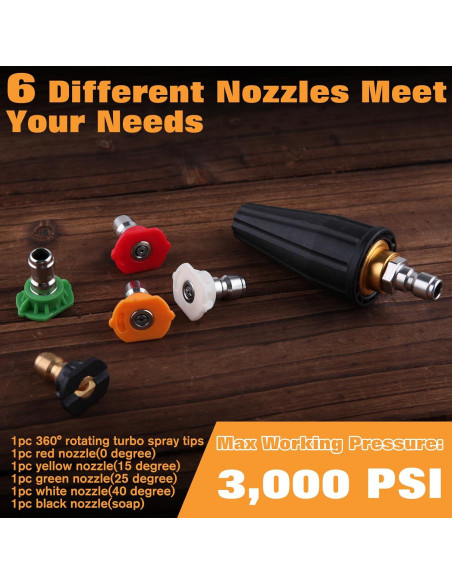 Boquilla Turbo Rotativa LEONTOOL 3600 PSI con 5 Grados