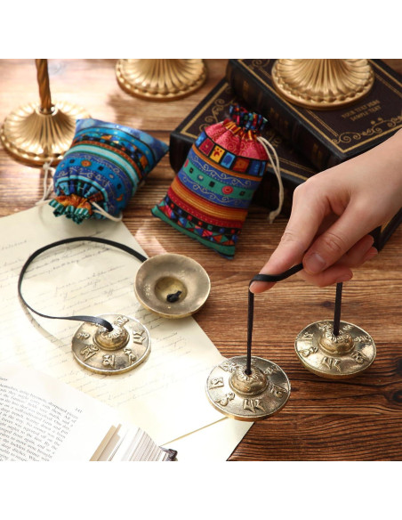 Tingsha Tibetanos Foilswirl 6.5 cm con 2 Bolsas Étnicas