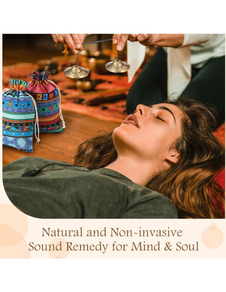 Tingsha Tibetanos Foilswirl 6.5 cm con 2 Bolsas Étnicas