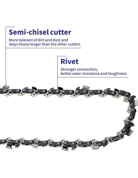 Cadena de Motosierra 12" Abroman R45 45 Eslabones Semi-Cincel