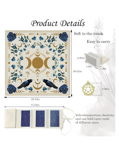 Tela de Altar de Tarot Knana - Alfombrilla de Lectura 75x75cm 2