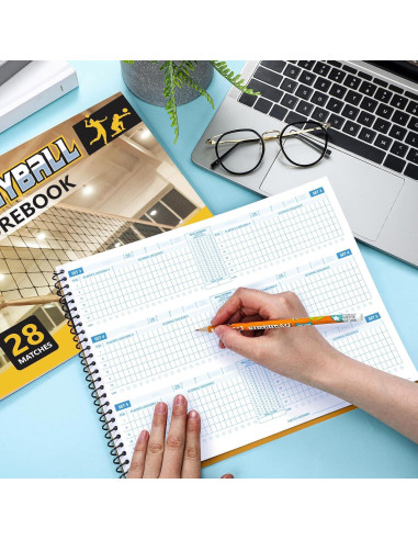 Libro de Puntuación de Voleibol Fullhawl 2 Pcs 28 Partidos