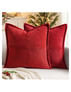 Funda de Cojín Decorativa MIULEE 45x45 cm Juego de 2 Rojo