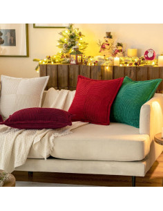 Funda de Cojín Decorativa MIULEE 45x45 cm Juego de 2 Rojo 2