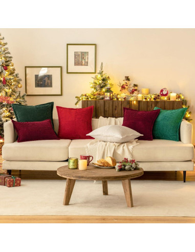 Funda de Cojín Decorativa MIULEE 45x45 cm Juego de 2 Rojo