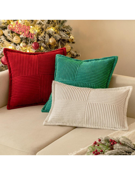 Funda de Cojín Decorativa MIULEE 45x45 cm Juego de 2 Rojo