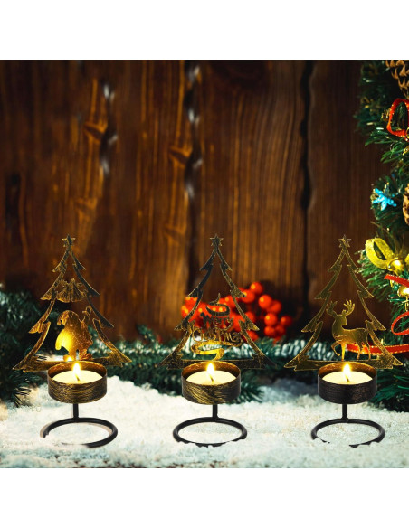 Soporte para Velas Tealight Sieral 9 Pcs Metal Bronce 14 cm