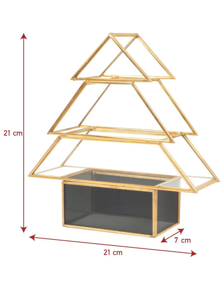 Centro de Mesa de Vidrio D'Eco en Forma de Árbol de Navidad 20 cm