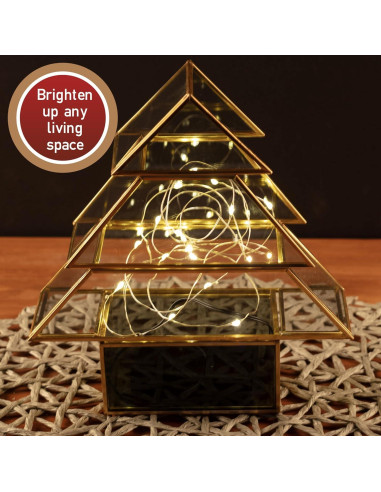 Centro de Mesa de Vidrio D'Eco en Forma de Árbol de Navidad 20 cm