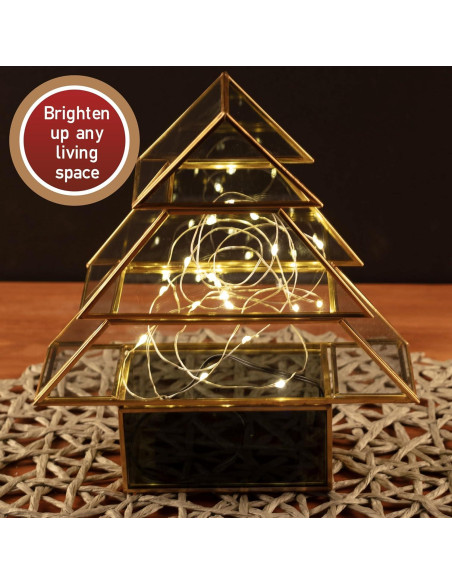 Centro de Mesa de Vidrio D'Eco en Forma de Árbol de Navidad 20 cm