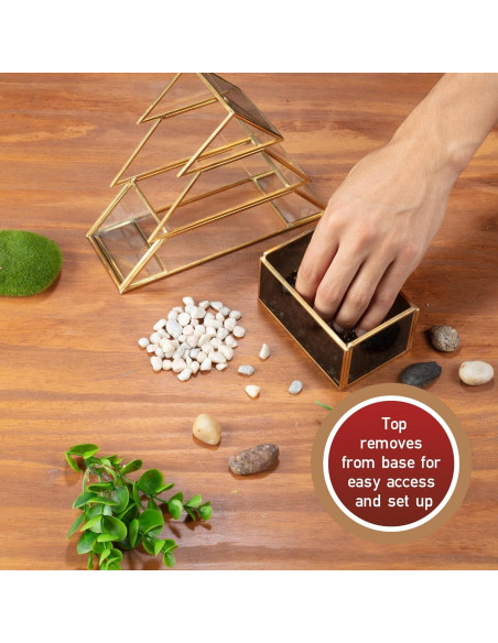 Centro de Mesa de Vidrio D'Eco en Forma de Árbol de Navidad 20 cm