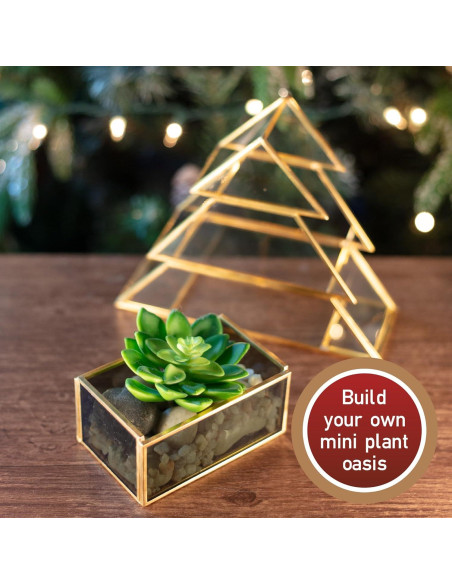 Centro de Mesa de Vidrio D'Eco en Forma de Árbol de Navidad 20 cm