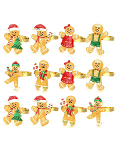 WILLBOND 12 Anillos de Servilleta de Navidad con Rhinestones