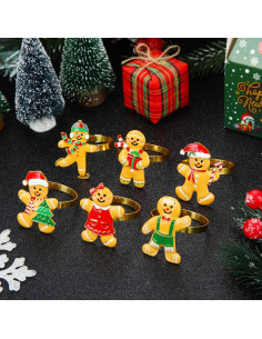 WILLBOND 12 Anillos de Servilleta de Navidad con Rhinestones 2