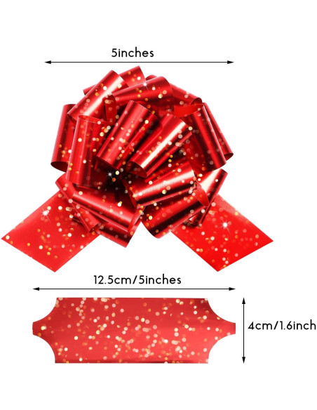 20 Lazos Navideños Rojos y Verdes HOGRTi 13 cm Brillantes