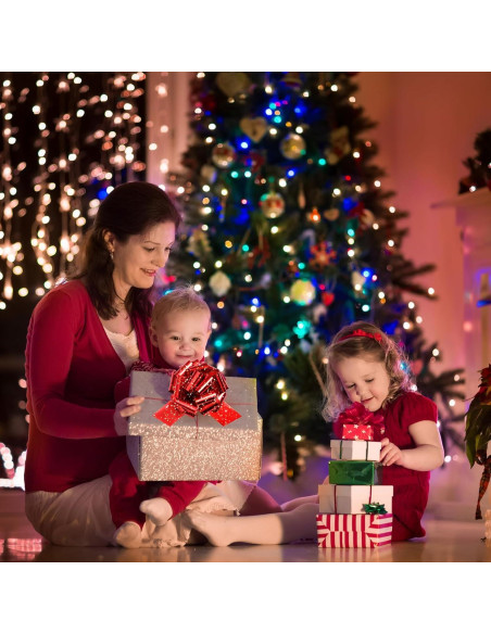 20 Lazos Navideños Rojos y Verdes HOGRTi 13 cm Brillantes