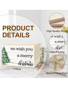 3 Libros Decorativos de Madera Navidad Wenhihsiy 10x6cm 2