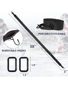 Soporte de Hockey Portátil JYSILIYH 147 cm con 2 Ganchos Ajustables 2