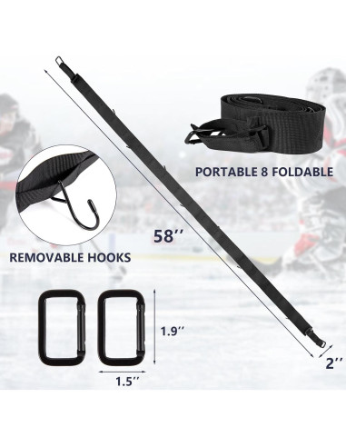 Soporte de Hockey Portátil JYSILIYH 147 cm con 2 Ganchos Ajustables