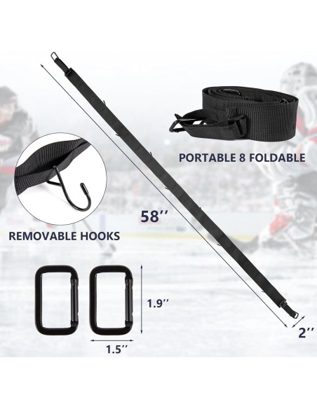 Soporte de Hockey Portátil JYSILIYH 147 cm con 2 Ganchos Ajustables