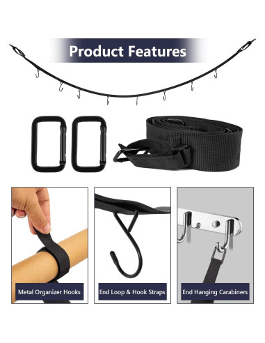 Soporte de Hockey Portátil JYSILIYH 147 cm con 2 Ganchos Ajustables