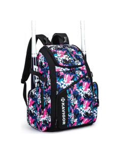 Bolsa de Béisbol KAVIGOR 50L para Jóvenes y Adultos Camo Rosa