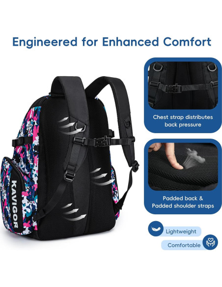 Bolsa de Béisbol KAVIGOR 50L para Jóvenes y Adultos Camo Rosa