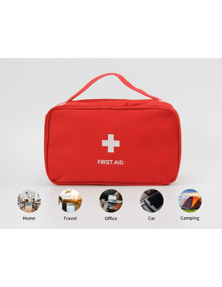 Bolsa de Primeros Auxilios Vacía TOPASION 24x14 cm Roja