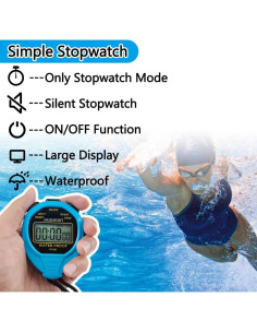 Cronómetro Digital Impermeable MUSHPORT Azul Simple 2