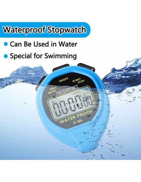 Cronómetro Digital Impermeable MUSHPORT Azul Simple