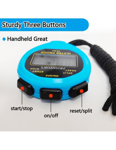 Cronómetro Digital Impermeable MUSHPORT Azul Simple