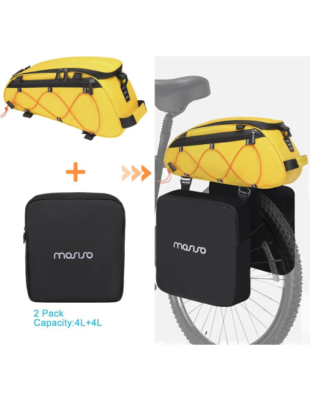 Bolsa de Soporte para Bicicleta MOSISO Amarilla 8L Impermeable
