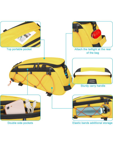 Bolsa de Soporte para Bicicleta MOSISO Amarilla 8L Impermeable
