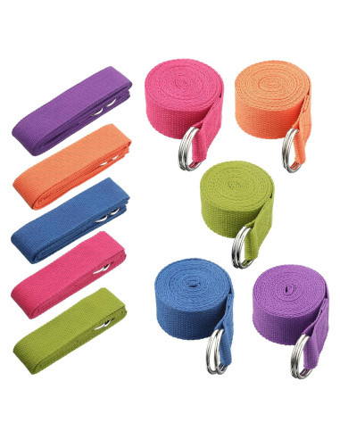 10 Correás de Yoga Ajustables Hanaive 250 cm 5 Colores