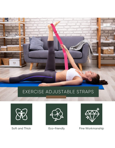 10 Correás de Yoga Ajustables Hanaive 250 cm 5 Colores