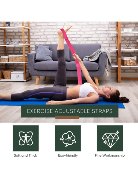 10 Correás de Yoga Ajustables Hanaive 250 cm 5 Colores