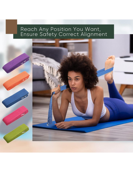 10 Correás de Yoga Ajustables Hanaive 250 cm 5 Colores